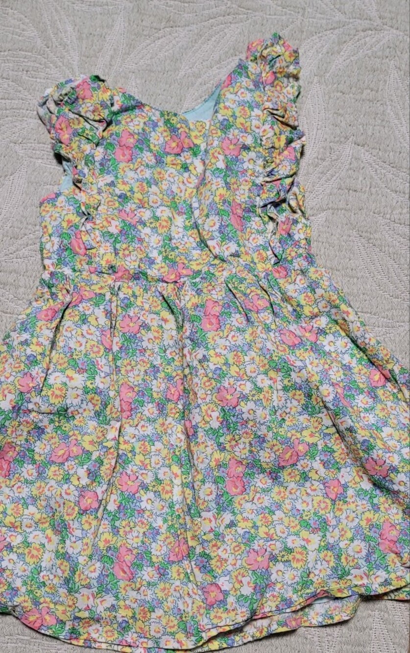 💚10 for $10💚 Bundle and save Floral Ruffle Dress - Pink, Yellow & Green